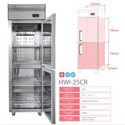Tủ mát 2 cánh Happys HWI-25CR (Quạt gió) dung tích 500L