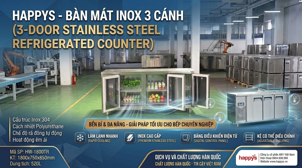 Happys Bàn Mát Inox 3 Cánh Happys Bàn Mát Inox 3 Cánh