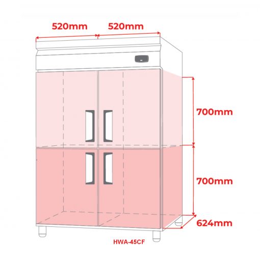 Tủ đông 4 cánh Happys HWA-45CF